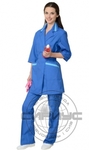 Костюм для сферы услуг женский: куртка, брюки васил. с голубым