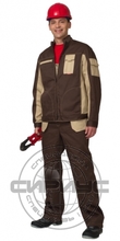 Костюм мужской "Темп" куртка, п/к т.коричневый с бежевым
