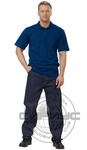 Рубашка-поло короткие рукава синяя, пл.205 г/кв.м.