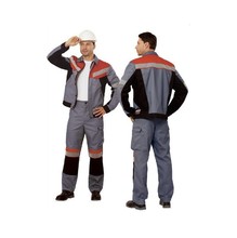 Костюм "Памир" серый с черным и красным (куртка+брюки) пл. 240 г/м²
