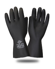 Перчатки Safeprotect КЩС-1-SP LUX черные (латекс, слой Silver, толщ. 0,65мм,дл.300мм)