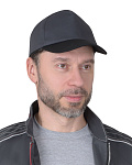Кепка-бейсболка т. серая с черным козырьком